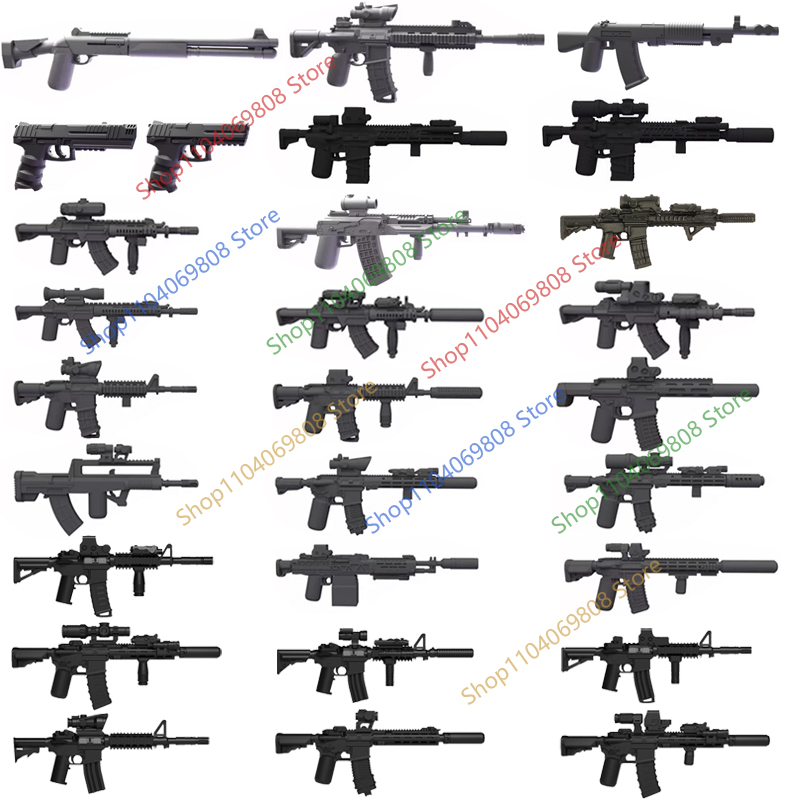 Military Soldiers Figures Gun  - огляд і ціна 3D Printing Lego Bricks