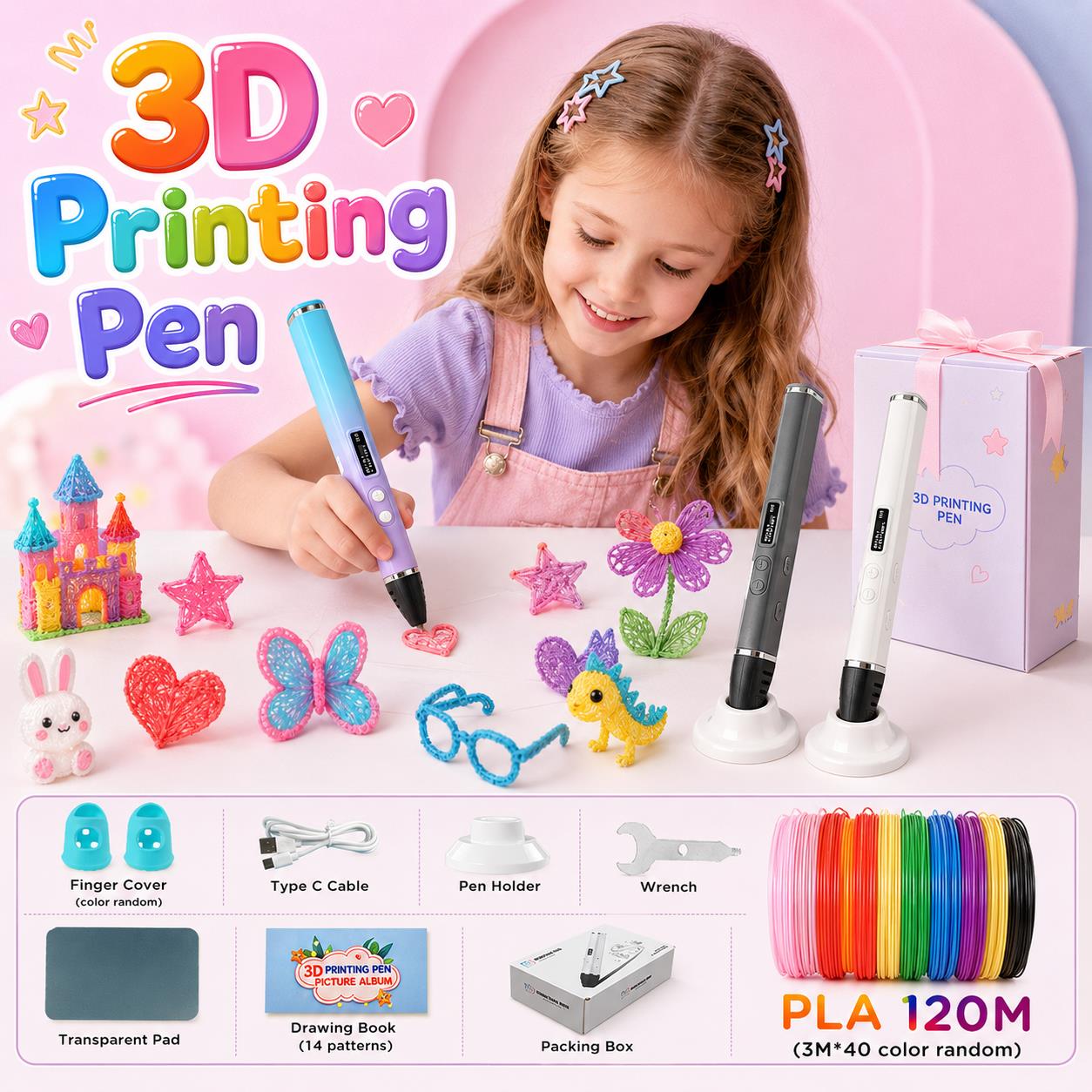 3D Printing Pen Kids with Type - огляд і ціна Carbon Fiber Filament
