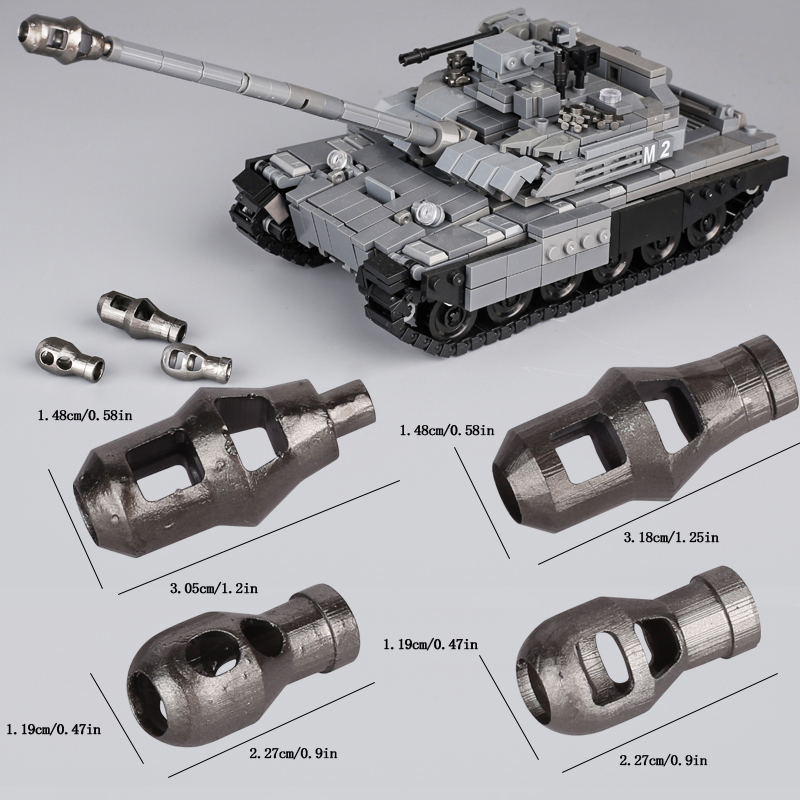 MOC Tank Muzzle Brake 3D Print - огляд і ціна 3D Printing Lego Bricks
