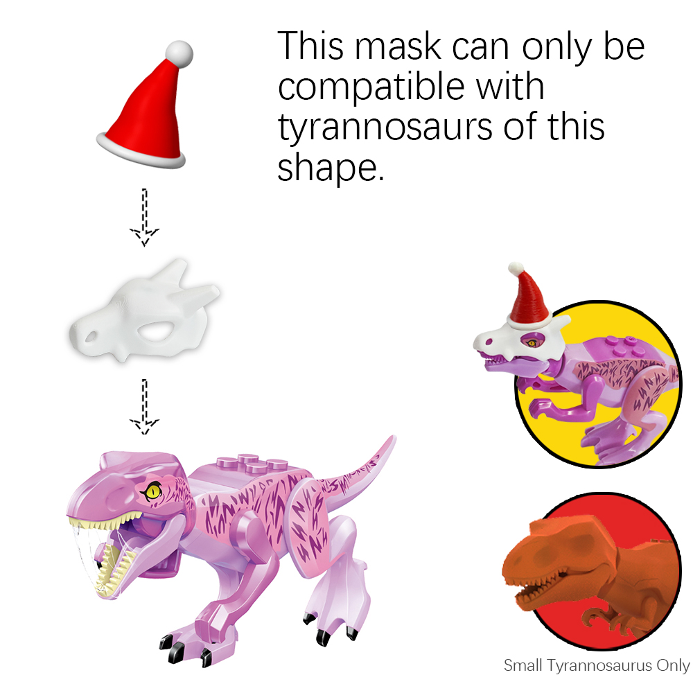 Jurassic Dinosaurs Skull Mask  - огляд і ціна 3D Printing Lego Bricks
